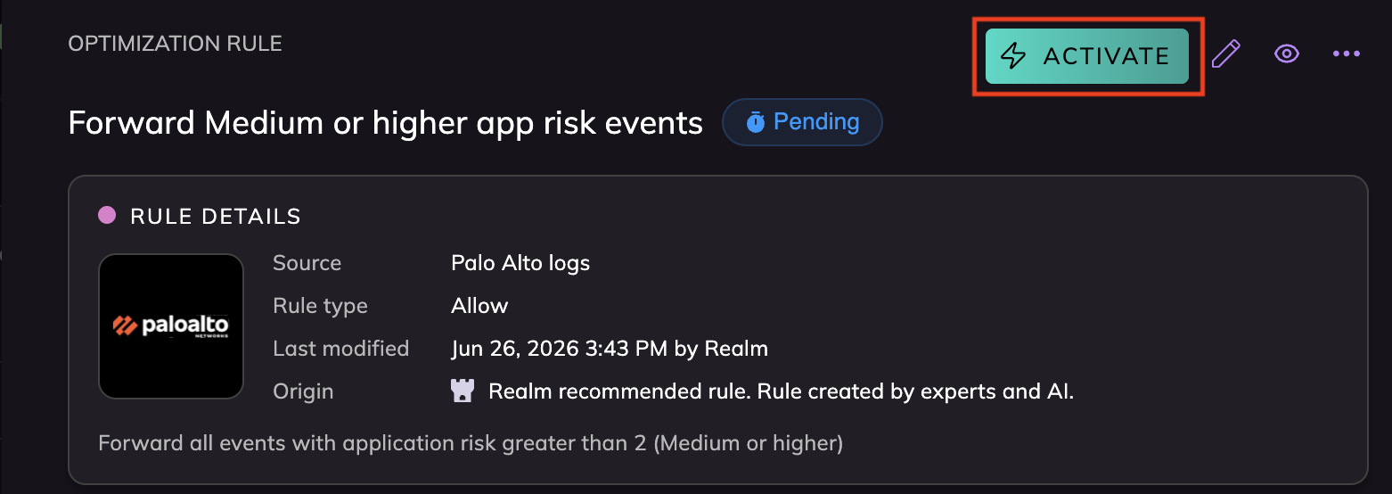 activate rule