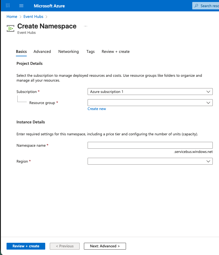 Create Namespace