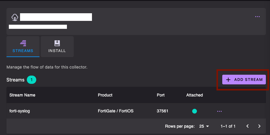 Collector add stream