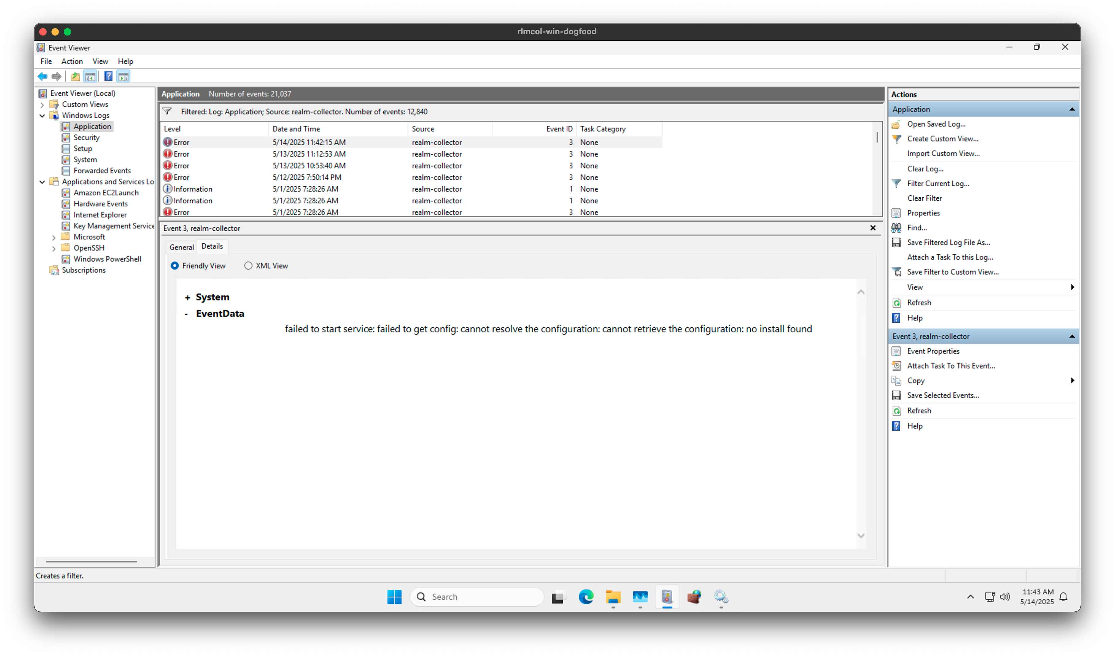 windows Event Viewer Details