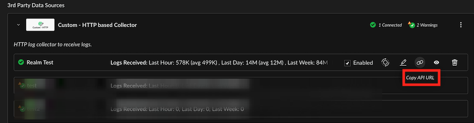 View Palo XSIAM Copy API URL