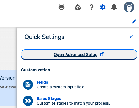 Open Advanced Setup