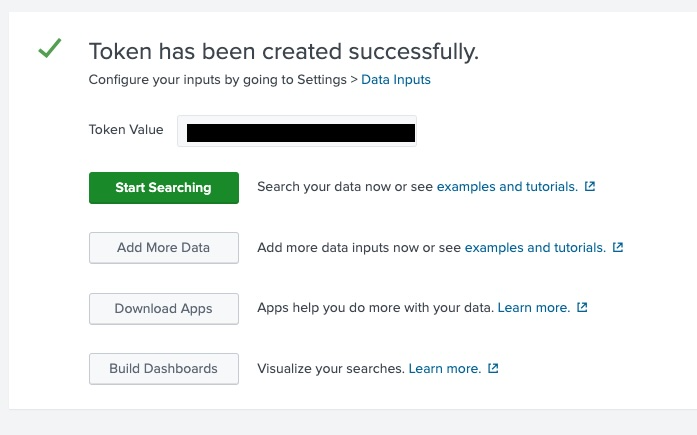 Splunk Token value